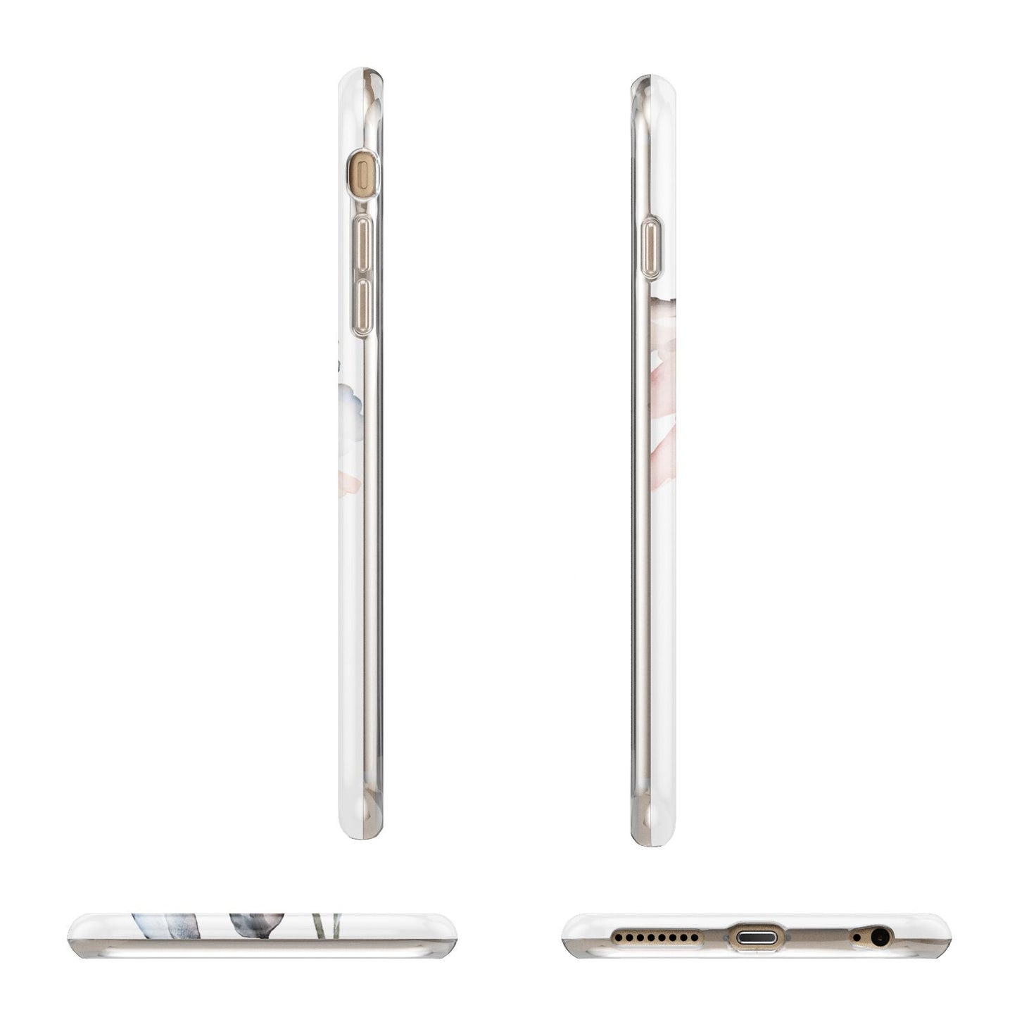 Personalised Name Roses Watercolour Apple iPhone 6 Plus 3D Wrap Tough Case Alternative Image Angles