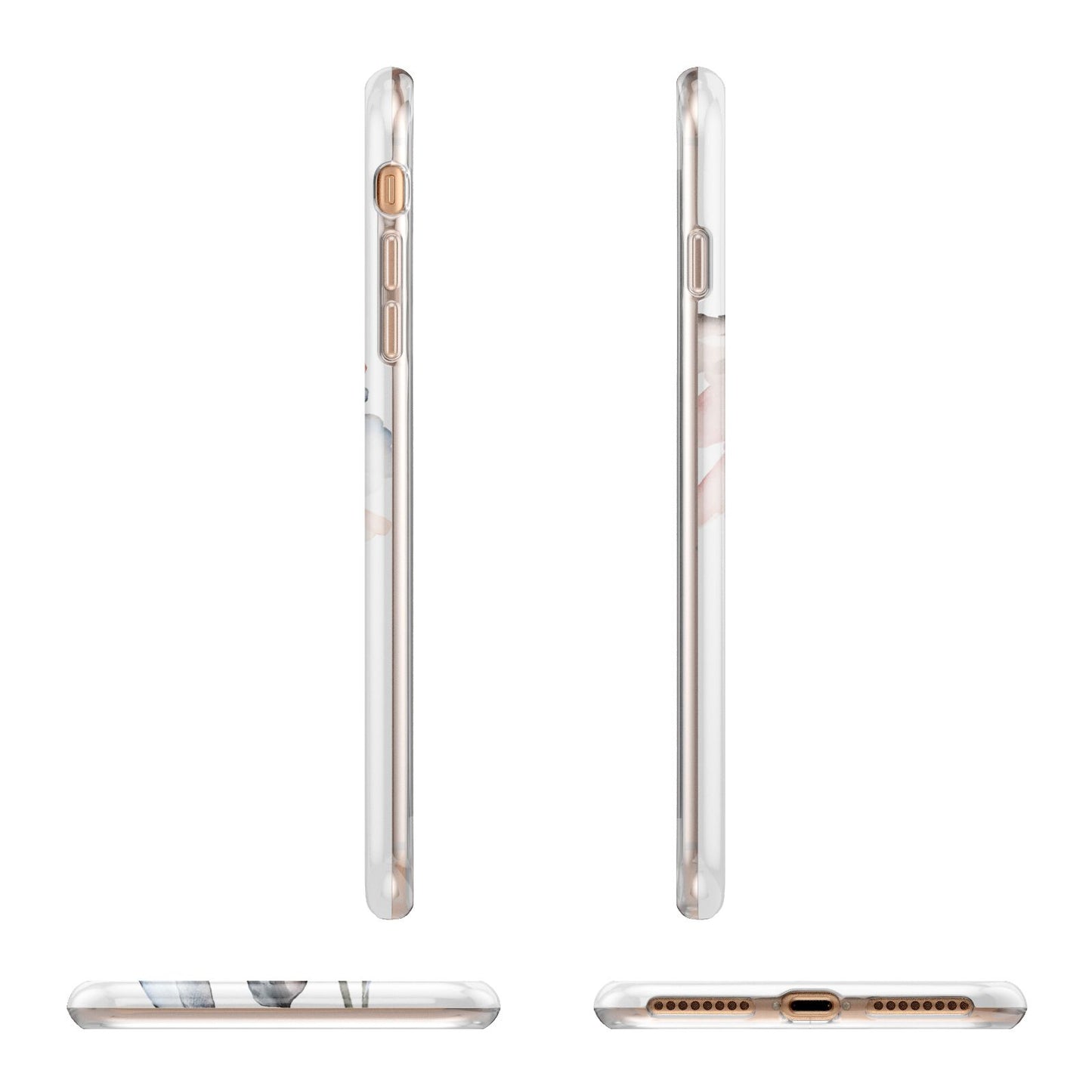 Personalised Name Roses Watercolour Apple iPhone 7 8 Plus 3D Wrap Tough Case Alternative Image Angles