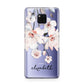 Personalised Name Roses Watercolour Huawei Mate 20X Phone Case