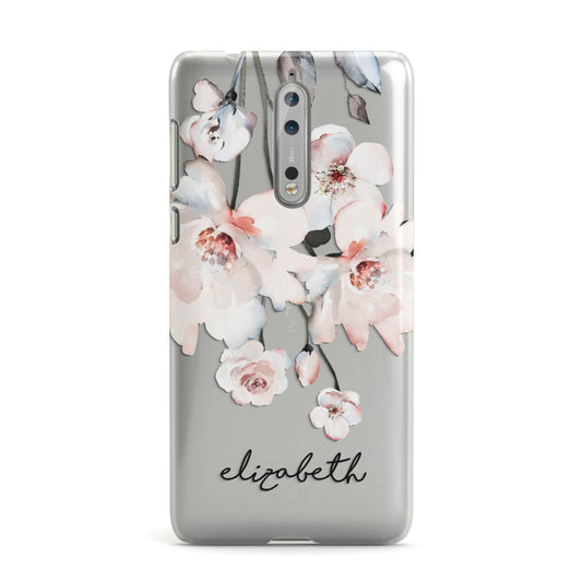 Personalised Name Roses Watercolour Nokia Case