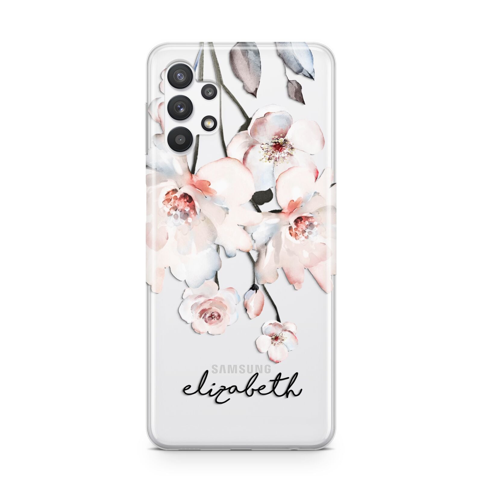 Personalised Name Roses Watercolour Samsung A32 5G Case
