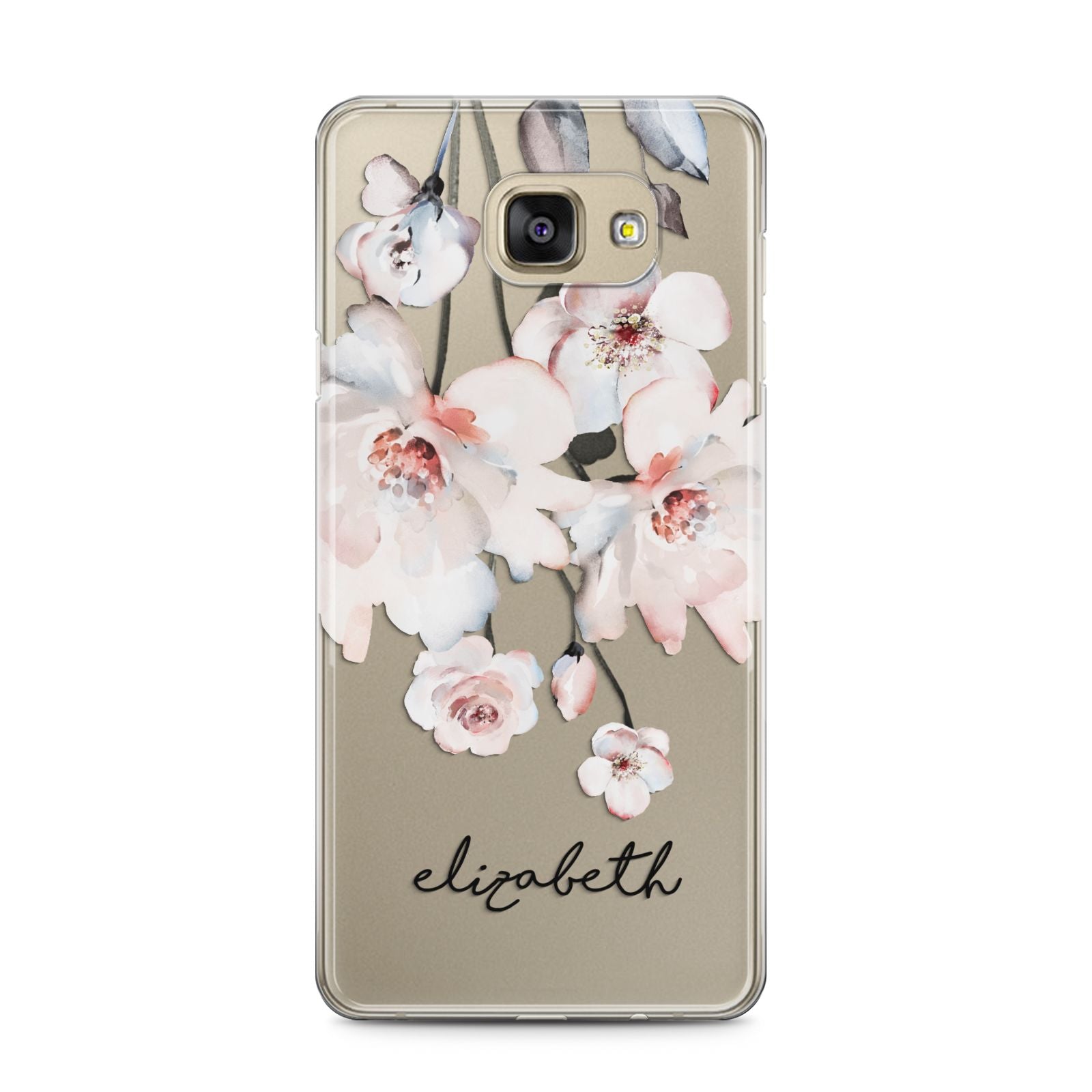 Personalised Name Roses Watercolour Samsung Galaxy A5 2016 Case on gold phone