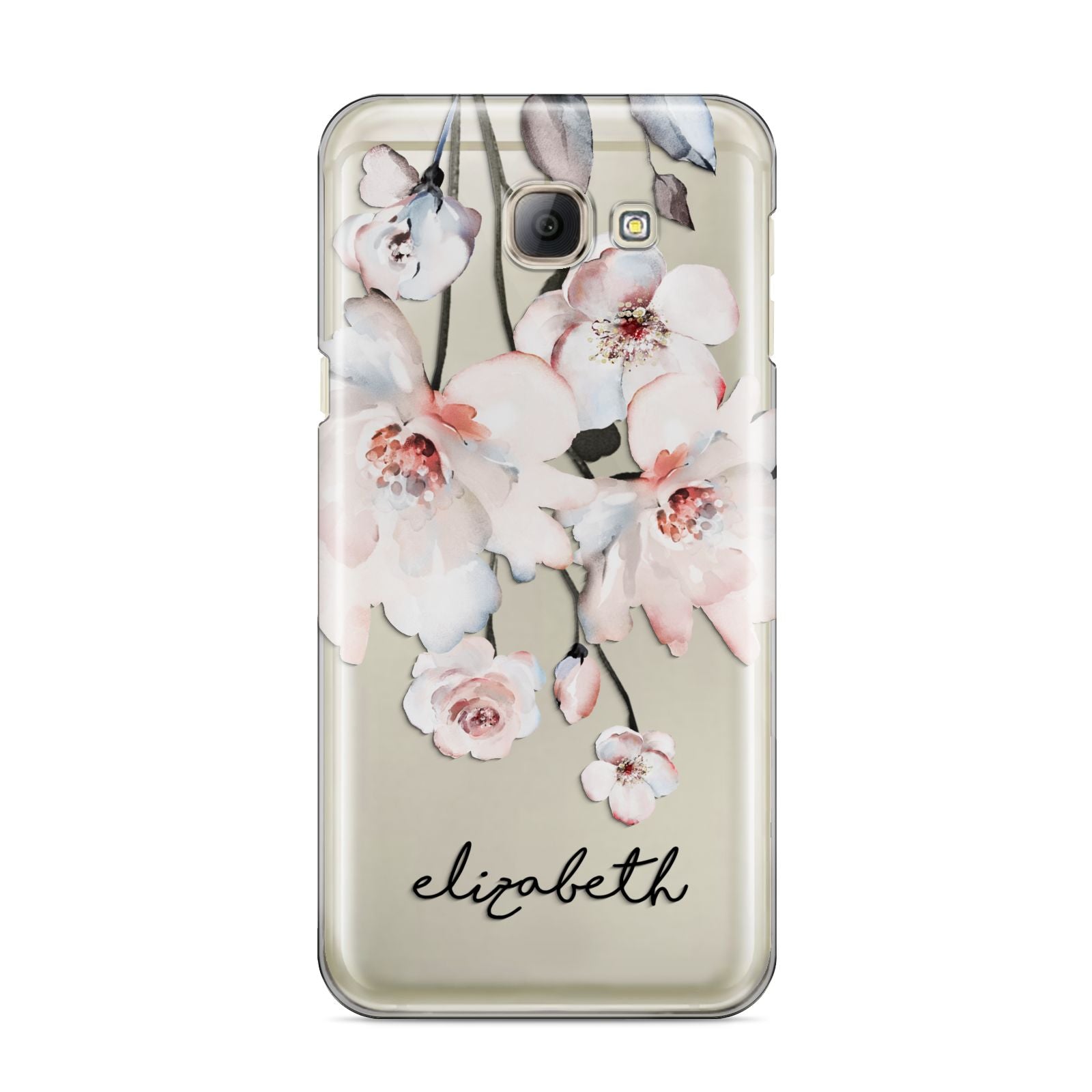 Personalised Name Roses Watercolour Samsung Galaxy A8 2016 Case