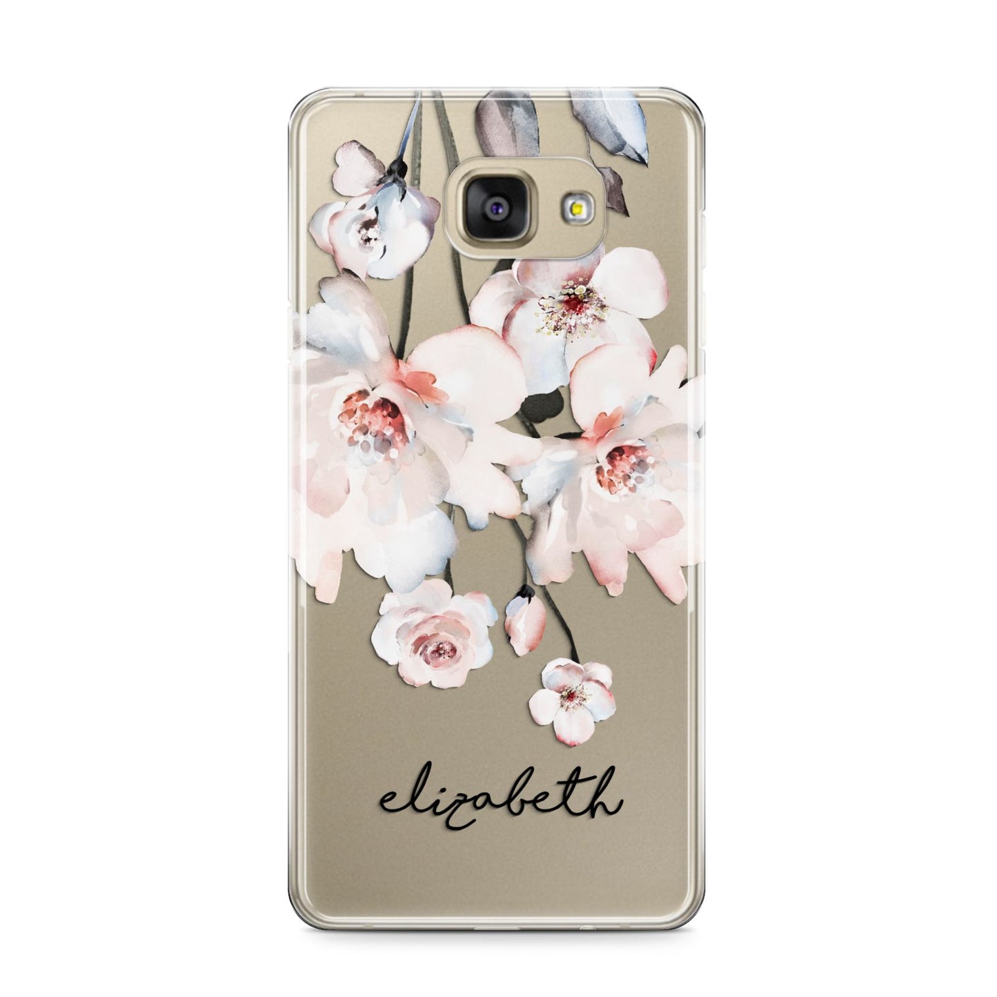 Personalised Name Roses Watercolour Samsung Galaxy A9 2016 Case on gold phone
