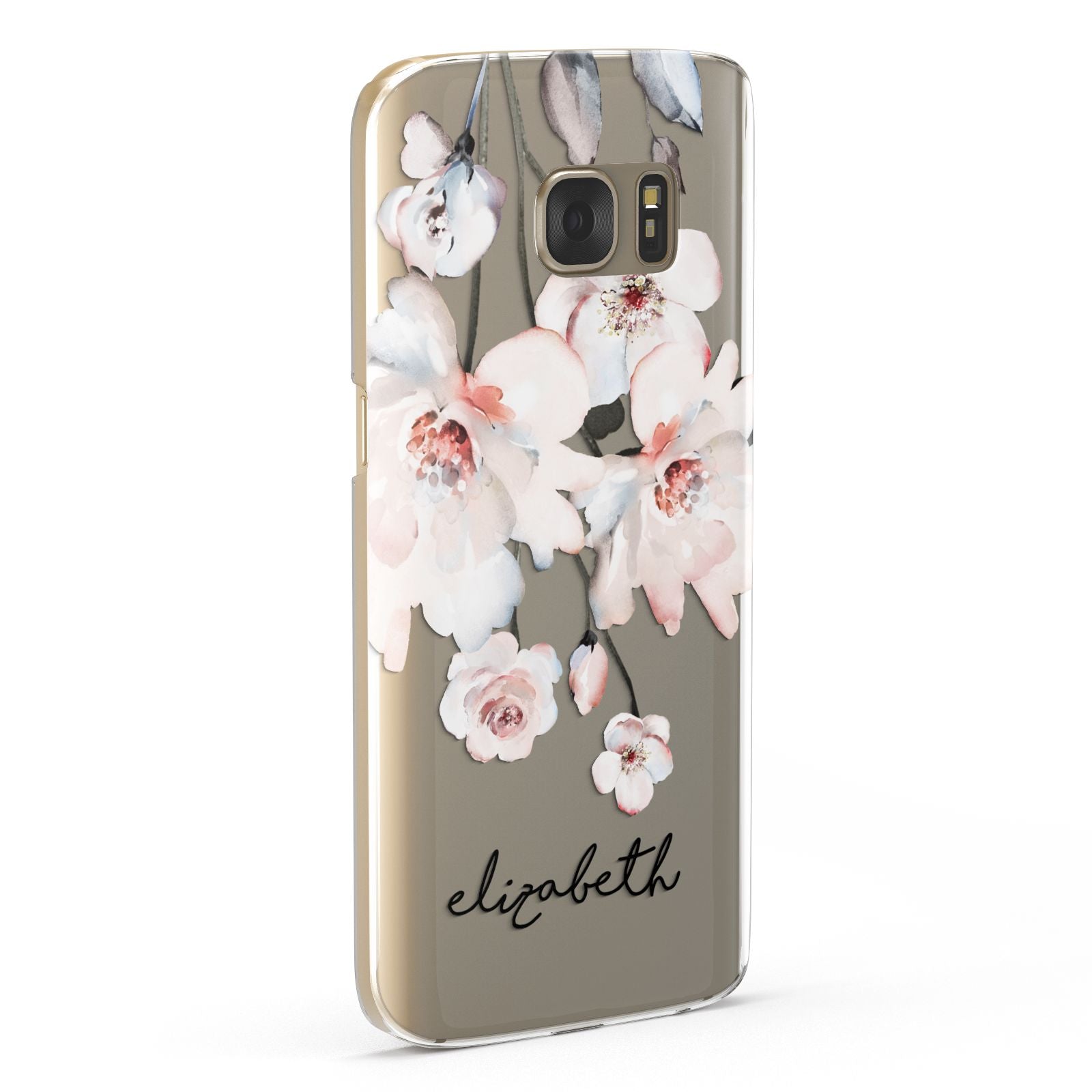 Personalised Name Roses Watercolour Samsung Galaxy Case Fourty Five Degrees