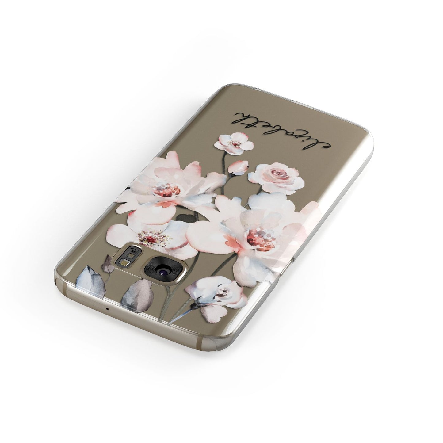 Personalised Name Roses Watercolour Samsung Galaxy Case Front Close Up