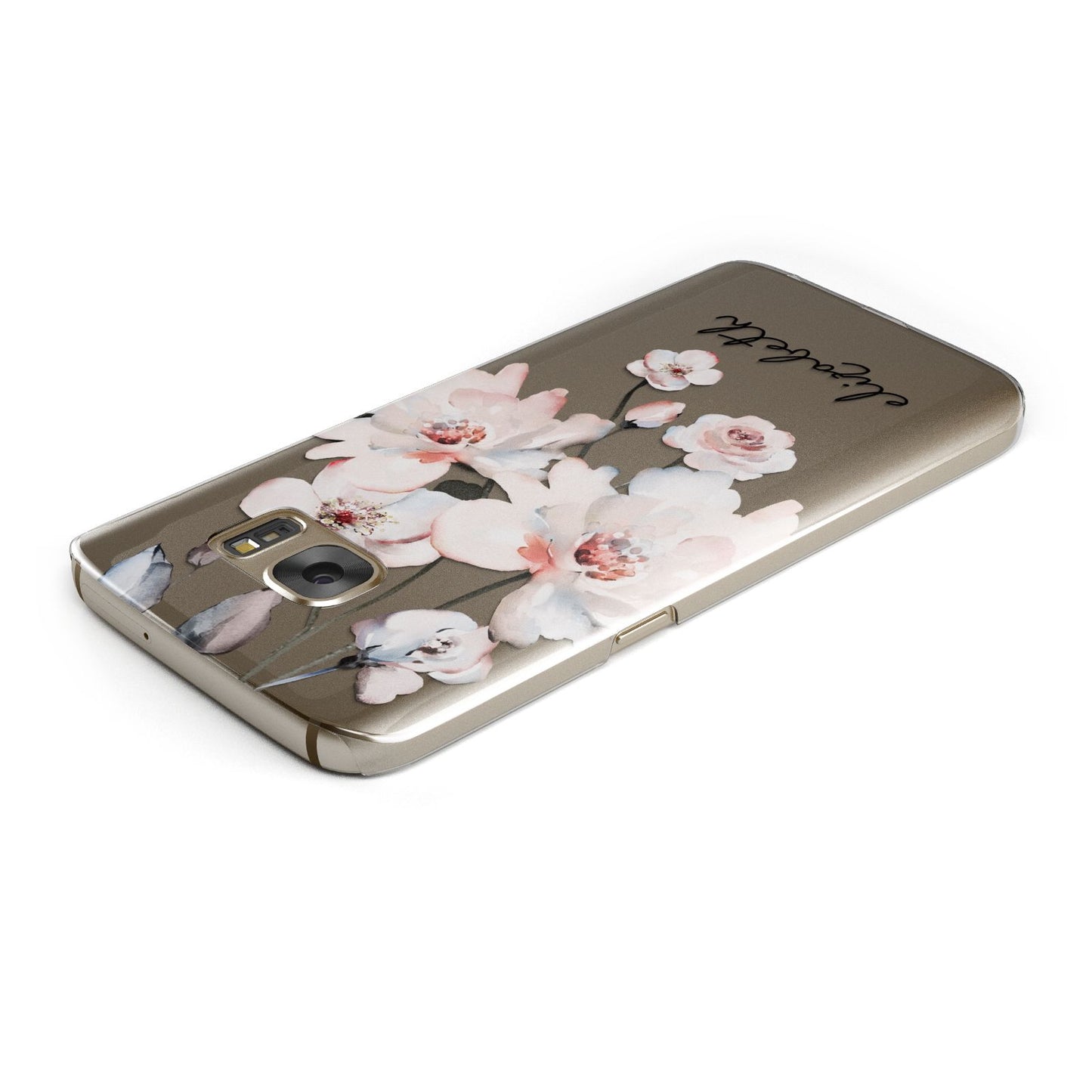 Personalised Name Roses Watercolour Samsung Galaxy Case Top Cutout