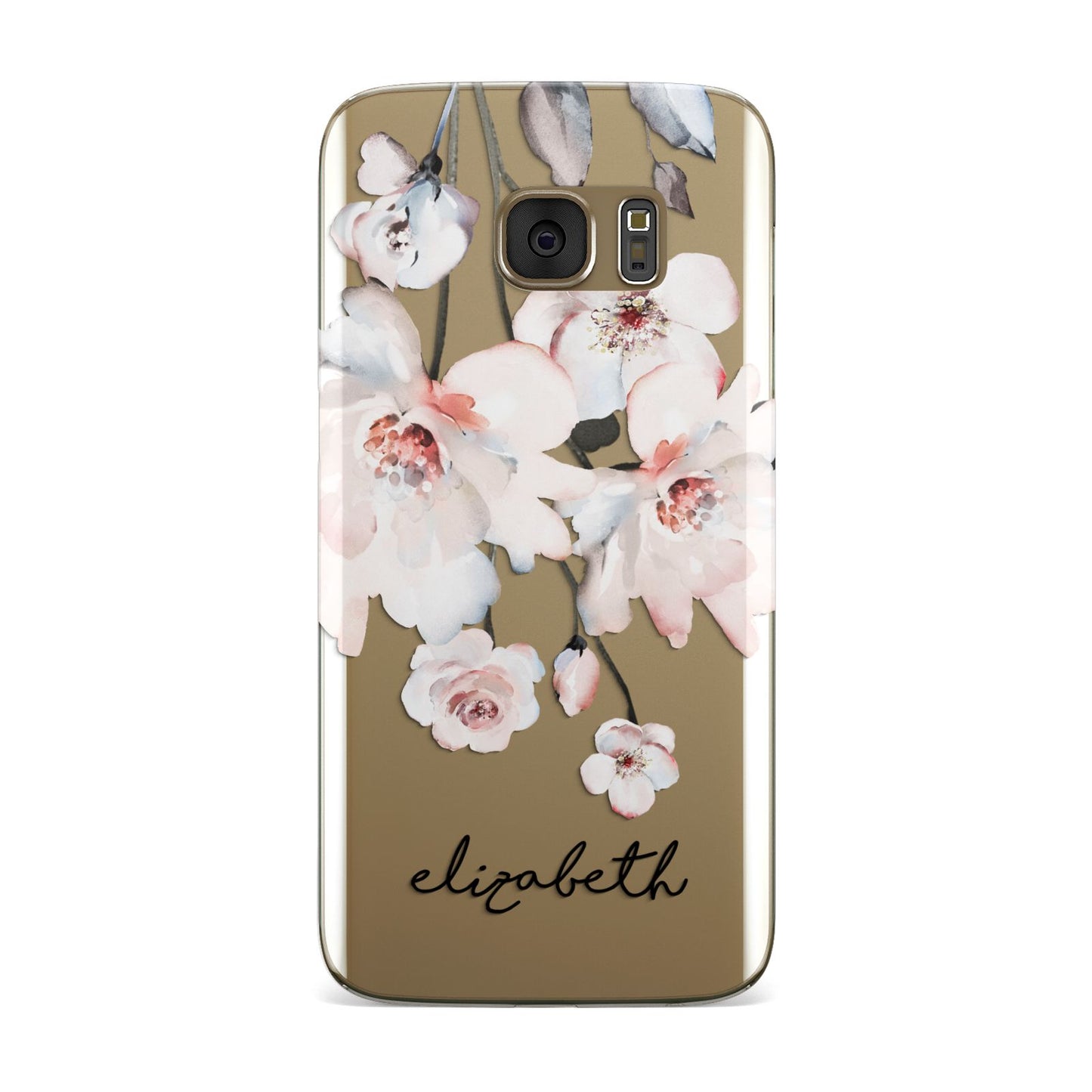Personalised Name Roses Watercolour Samsung Galaxy Case
