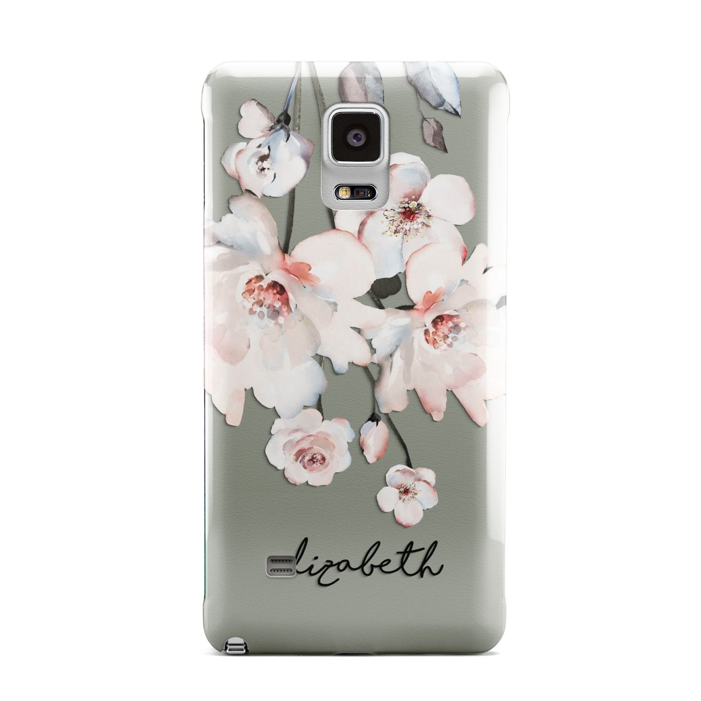 Personalised Name Roses Watercolour Samsung Galaxy Note 4 Case