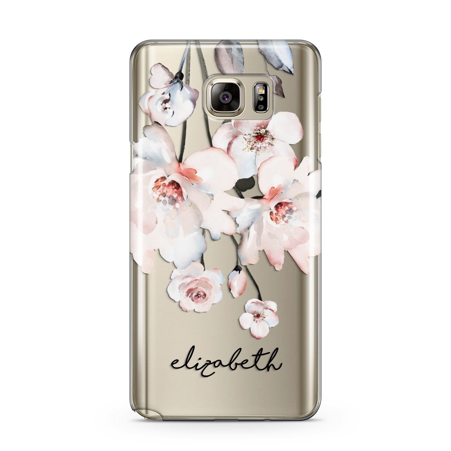 Personalised Name Roses Watercolour Samsung Galaxy Note 5 Case
