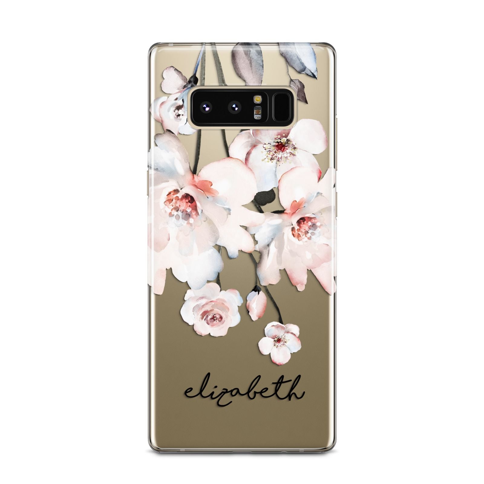 Personalised Name Roses Watercolour Samsung Galaxy Note 8 Case