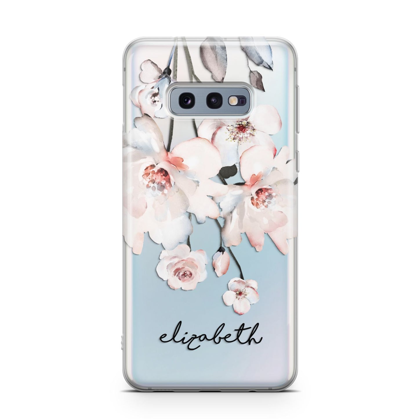 Personalised Name Roses Watercolour Samsung Galaxy S10E Case