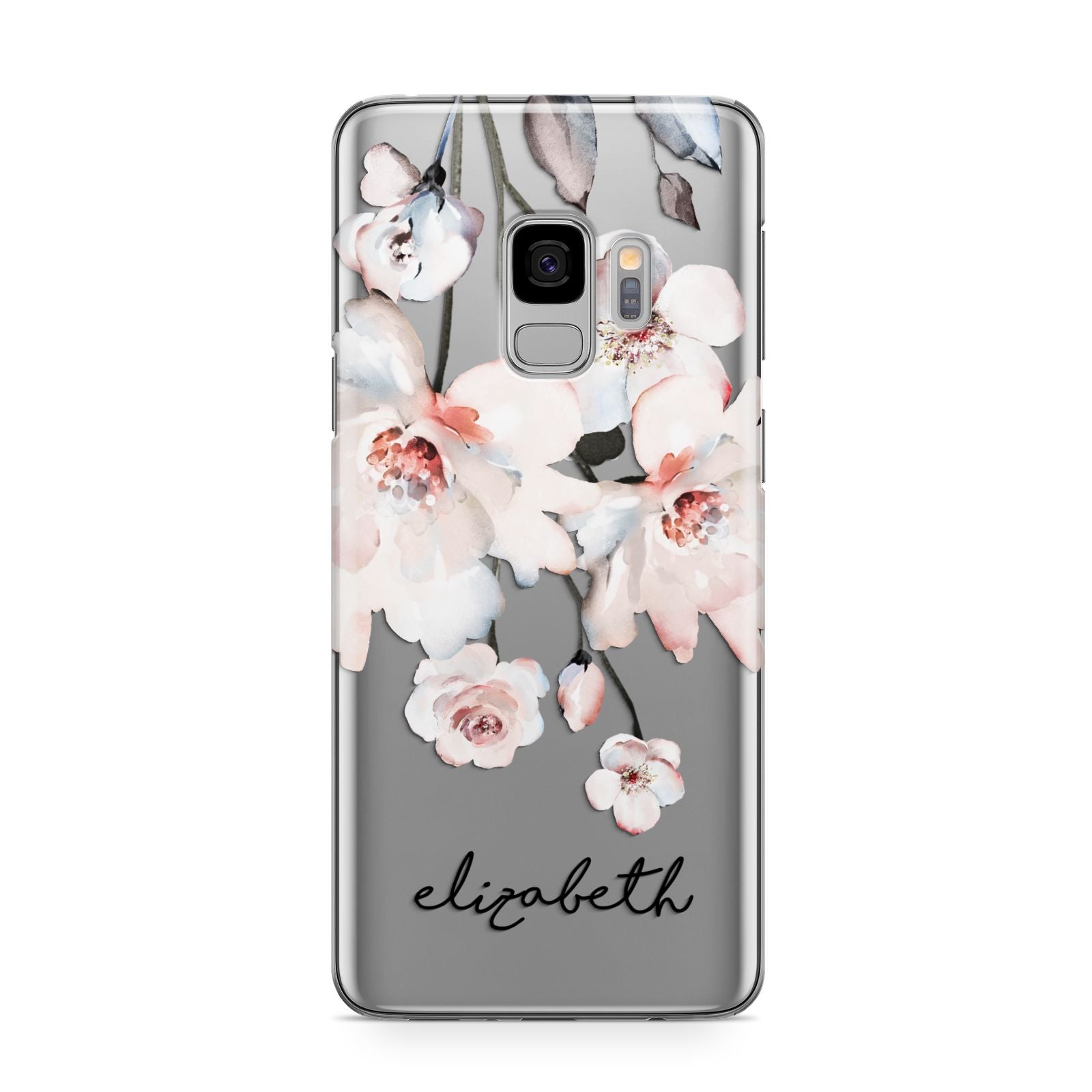 Personalised Name Roses Watercolour Samsung Galaxy S9 Case