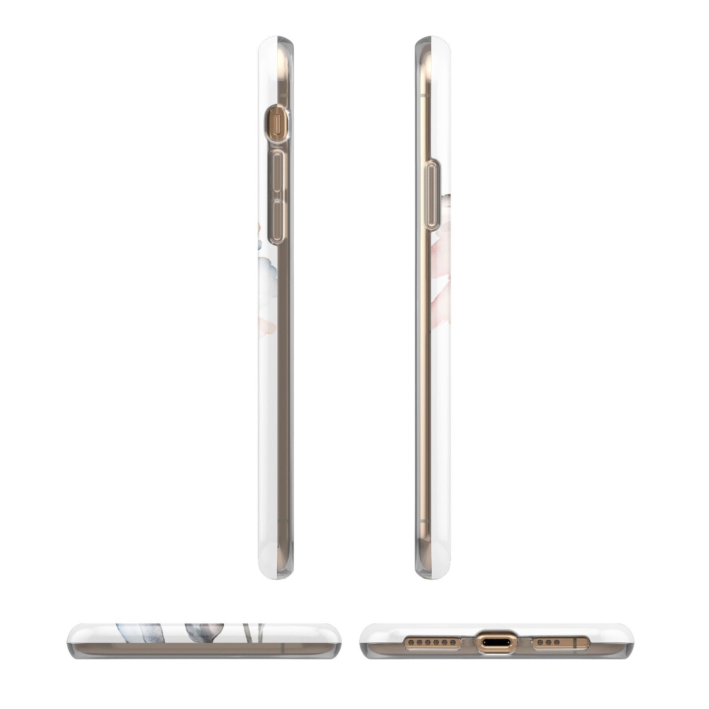 Personalised Name Roses Watercolour iPhone 11 3D Tough Case Angle Images