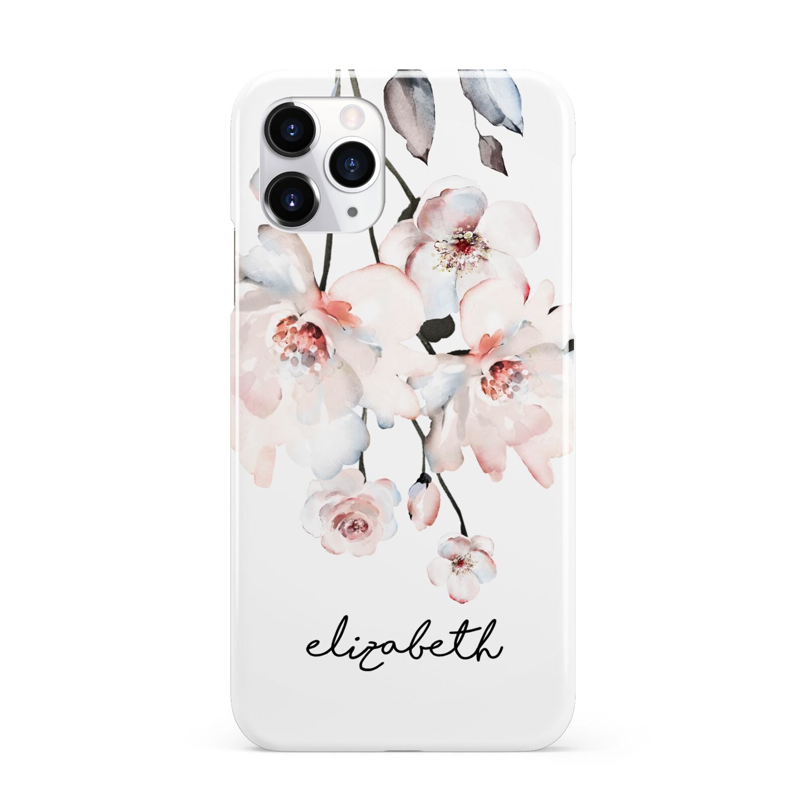 Personalised Name Roses Watercolour iPhone 11 Pro 3D Snap Case