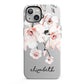Personalised Name Roses Watercolour iPhone 13 Full Wrap 3D Tough Case