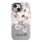 Personalised Name Roses Watercolour iPhone 13 Mini Full Wrap 3D Tough Case
