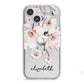 Personalised Name Roses Watercolour iPhone 13 Mini TPU Impact Case with White Edges