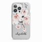 Personalised Name Roses Watercolour iPhone 13 Pro TPU Impact Case with White Edges