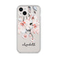 Personalised Name Roses Watercolour iPhone 14 Plus Clear Tough Case Starlight