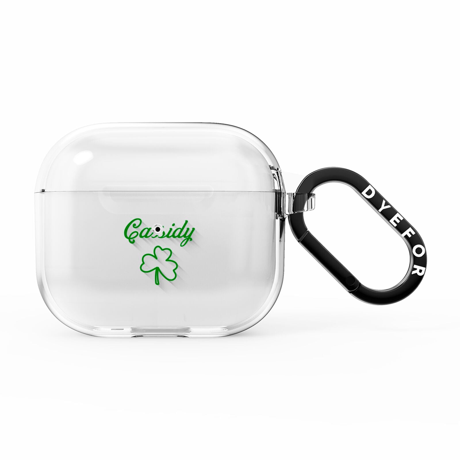 Personalised Name Shamrock AirPods Clear Case 3rd Gen