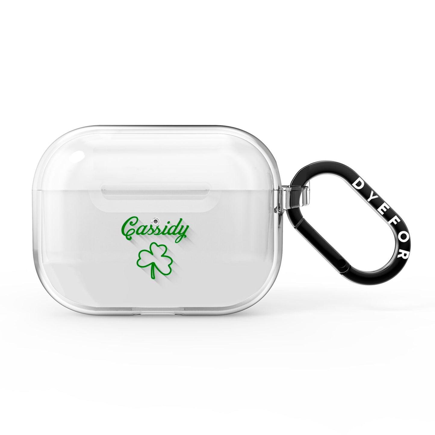 Personalised Name Shamrock AirPods Pro Clear Case