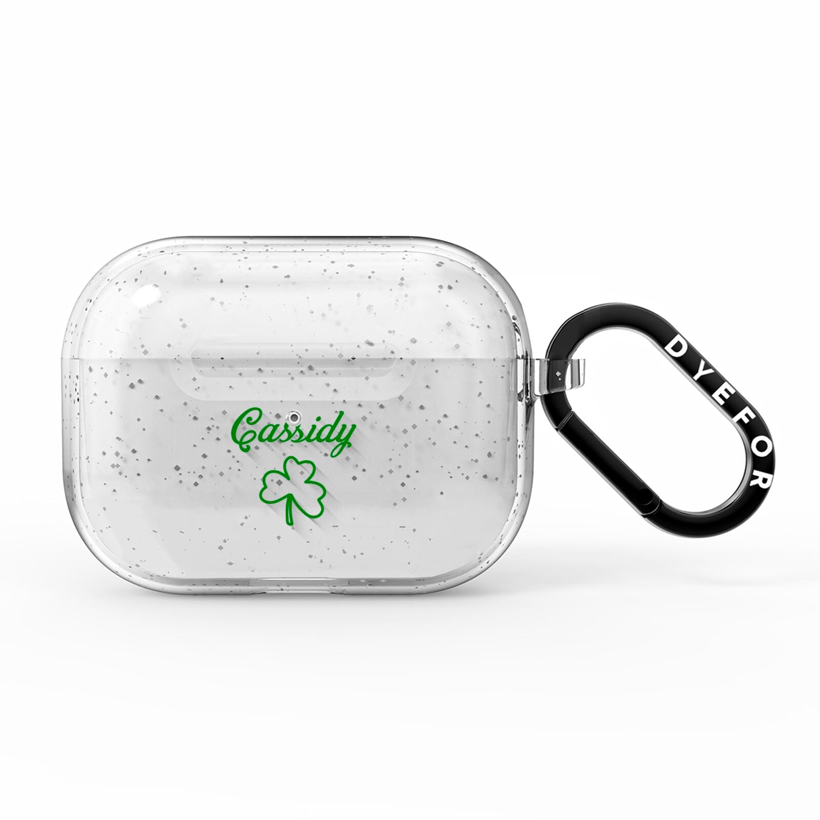 Personalised Name Shamrock AirPods Pro Glitter Case