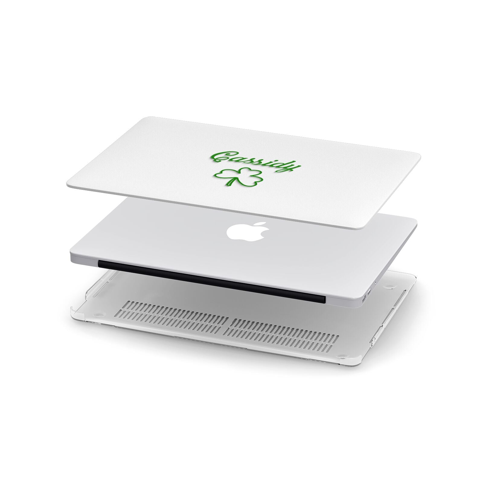 Personalised Name Shamrock Apple MacBook Case in Detail