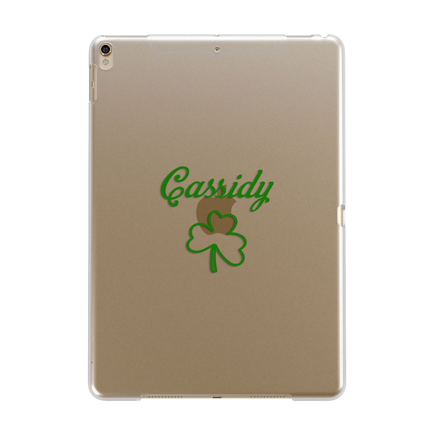 Personalised Name Shamrock Apple iPad Gold Case