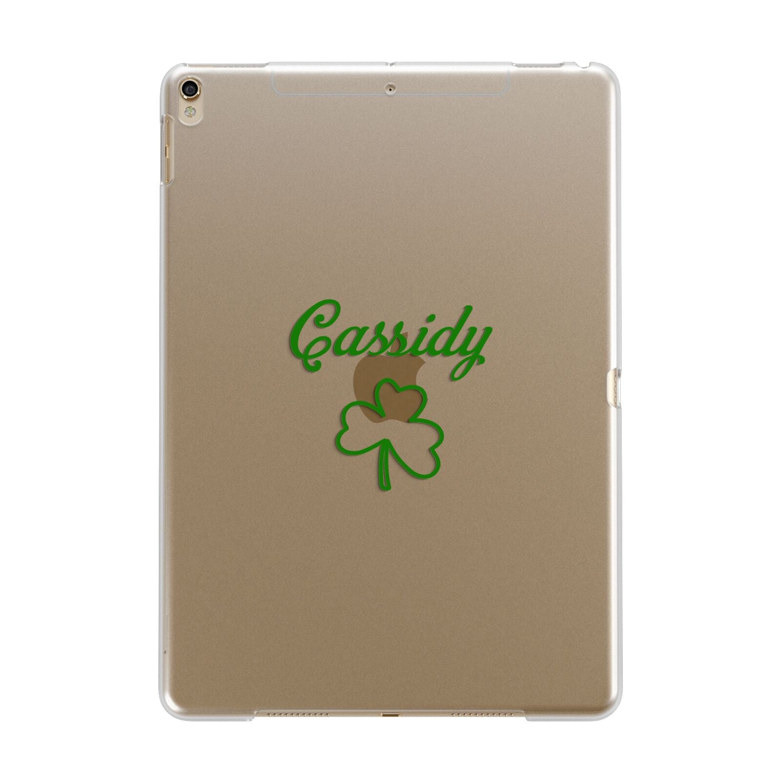 Personalised Name Shamrock Apple iPad Gold Case