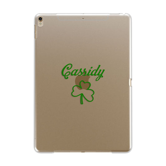 Personalised Name Shamrock Apple iPad Gold Case