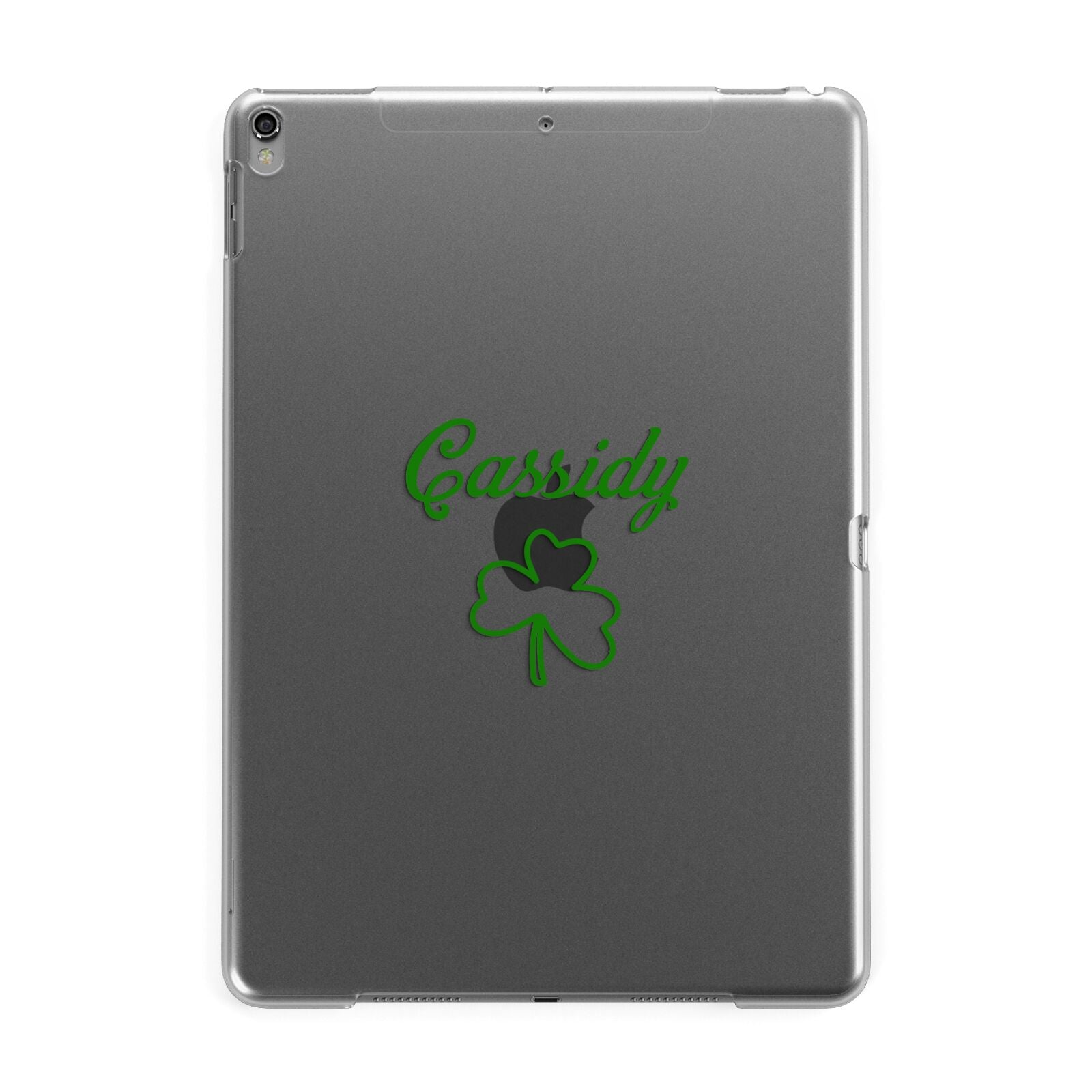 Personalised Name Shamrock Apple iPad Grey Case