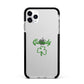 Personalised Name Shamrock Apple iPhone 11 Pro Max in Silver with Black Impact Case
