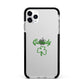 Personalised Name Shamrock Apple iPhone 11 Pro Max in Silver with Black Impact Case