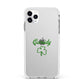 Personalised Name Shamrock Apple iPhone 11 Pro Max in Silver with White Impact Case