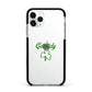 Personalised Name Shamrock Apple iPhone 11 Pro in Silver with Black Impact Case
