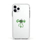 Personalised Name Shamrock Apple iPhone 11 Pro in Silver with White Impact Case
