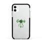 Personalised Name Shamrock Apple iPhone 11 in White with Black Impact Case