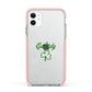 Personalised Name Shamrock Apple iPhone 11 in White with Pink Impact Case