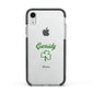 Personalised Name Shamrock Apple iPhone XR Impact Case Black Edge on Silver Phone