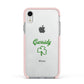 Personalised Name Shamrock Apple iPhone XR Impact Case Pink Edge on Silver Phone