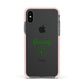 Personalised Name Shamrock Apple iPhone Xs Impact Case Pink Edge on Black Phone