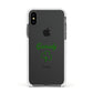 Personalised Name Shamrock Apple iPhone Xs Impact Case White Edge on Black Phone