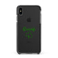 Personalised Name Shamrock Apple iPhone Xs Max Impact Case Black Edge on Black Phone