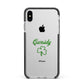 Personalised Name Shamrock Apple iPhone Xs Max Impact Case Black Edge on Silver Phone
