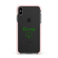 Personalised Name Shamrock Apple iPhone Xs Max Impact Case Pink Edge on Black Phone