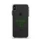 Personalised Name Shamrock Apple iPhone Xs Max Impact Case White Edge on Black Phone