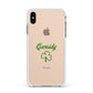 Personalised Name Shamrock Apple iPhone Xs Max Impact Case White Edge on Gold Phone