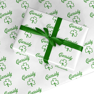 Personalised Name Shamrock Wrapping Paper