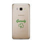 Personalised Name Shamrock Samsung Galaxy J7 2016 Case on gold phone